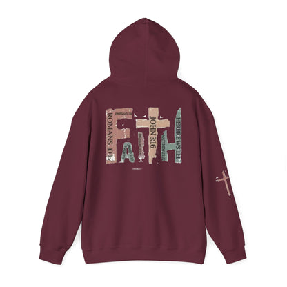 FAITH Christian Hoodie – Cross + Scripture Design | Gather & Co. LLC