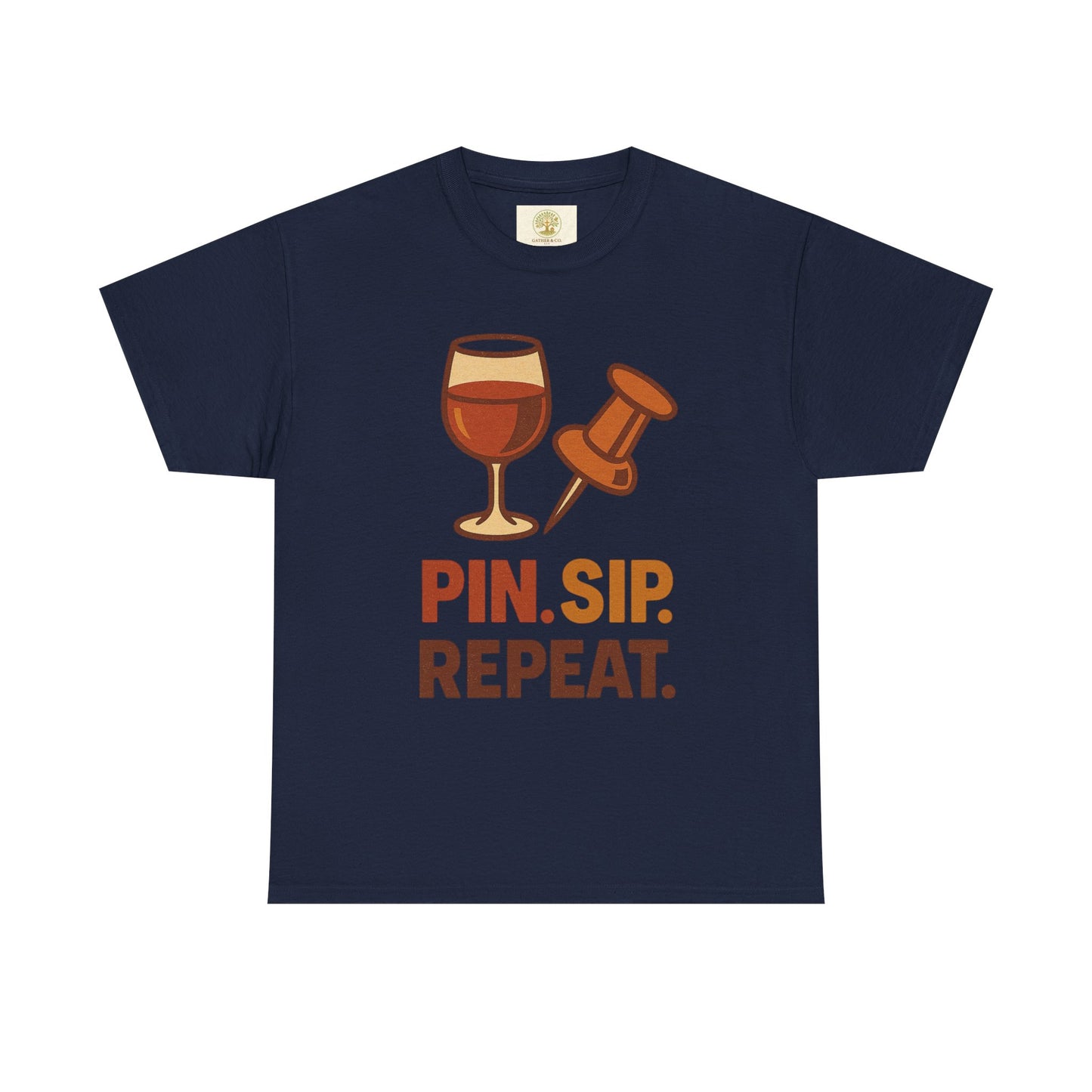 Wine Lover T‑Shirt — "Pin. Sip. Repeat." Wine Graphic Tee