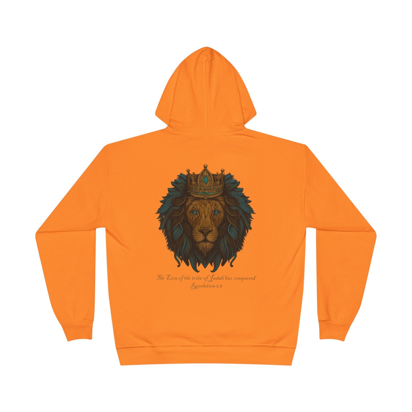 Lion of Judah Christian Hooded Sweatshirt – Unisex Faith Hoodie with Cross & Revelation 5:5 Design