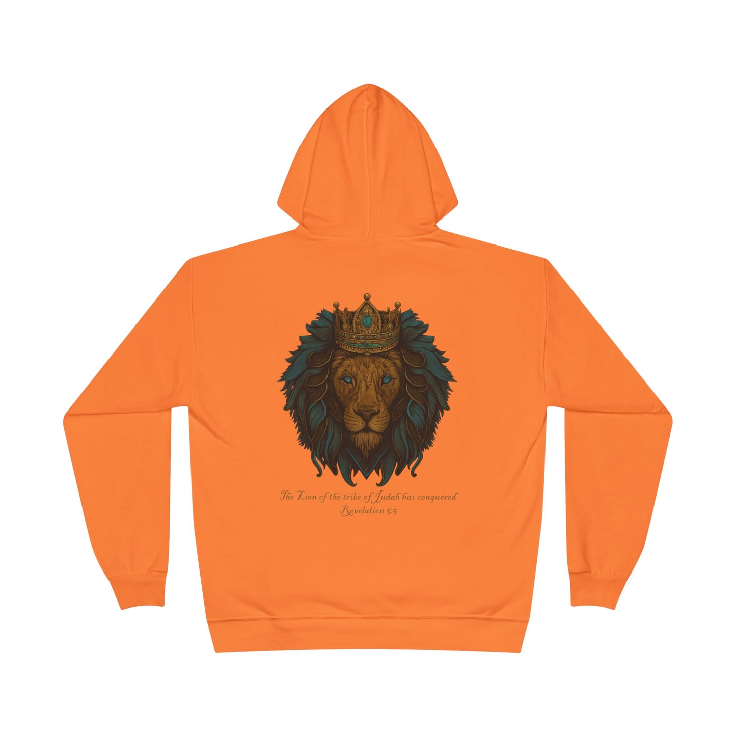 Lion of Judah Christian Hooded Sweatshirt – Unisex Faith Hoodie with Cross & Revelation 5:5 Design