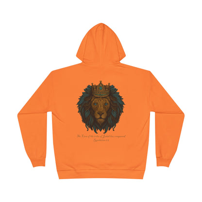 Lion of Judah Christian Hooded Sweatshirt – Unisex Faith Hoodie with Cross & Revelation 5:5 Design