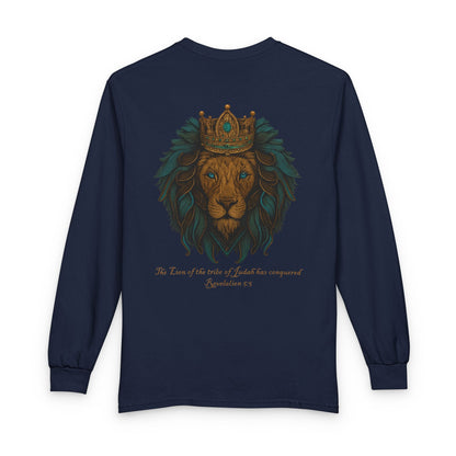 Lion of Judah Long Sleeve Christian T-Shirt | Unisex Faith Apparel – Gather & Co. LLC