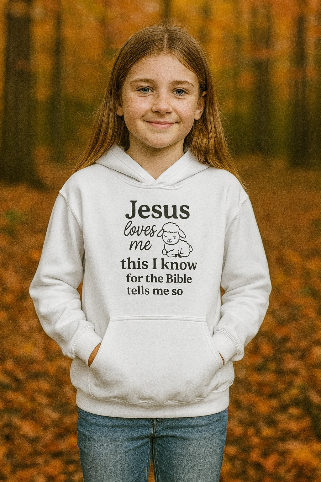 Jesus Loves Me Youth Hoodie - Faith Inspired Sweatshirt for Kids, Christian Gift, Religious Apparel, Cute Hoodie, Bible Verse Clothing