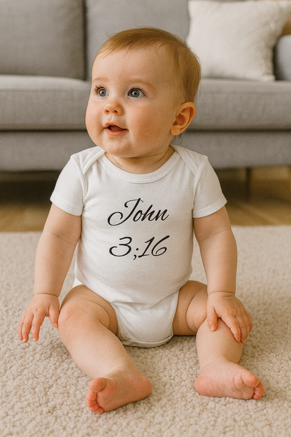 John 3:16 Baby - Scripture Onesie