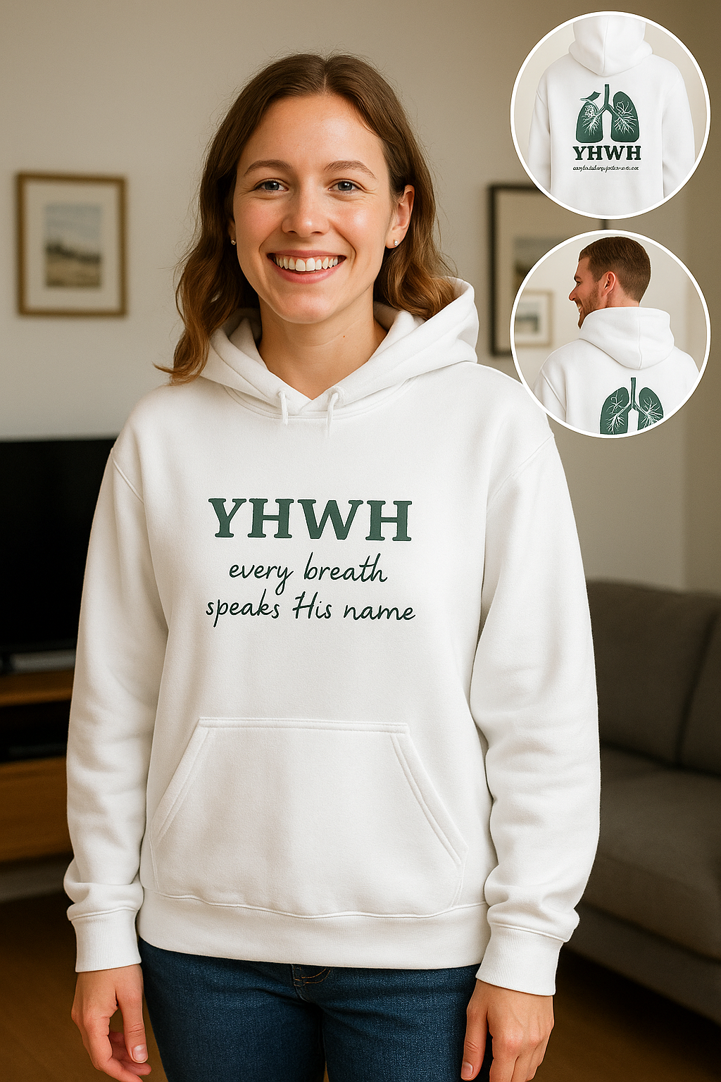 Faithful Breath YHWH Hoodie – Inspirational Unisex Christian Sweatshirt by Gather & Co. LLC