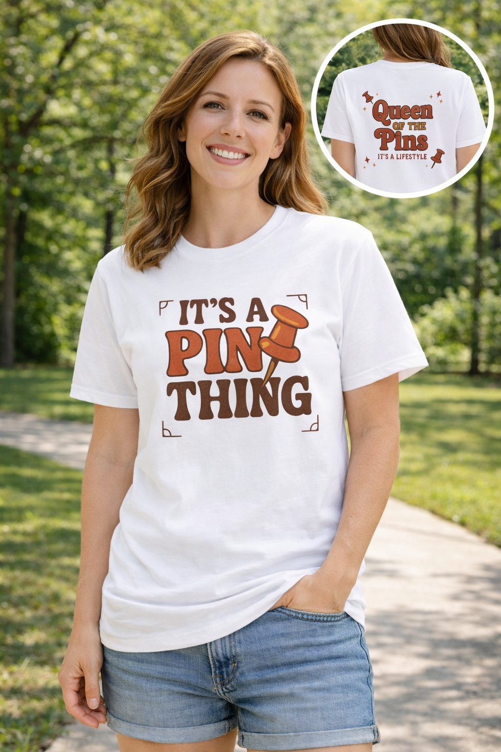 T-Shirt — "It’s a Pin Thing" / "Queen of the Pins" Graphic Tee for Pin Collectors