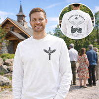Under His Wings Long-Sleeve Christian T-Shirt for Men & Women – Psalm 91:4 Faith Shirt | Gather & Co. LLC