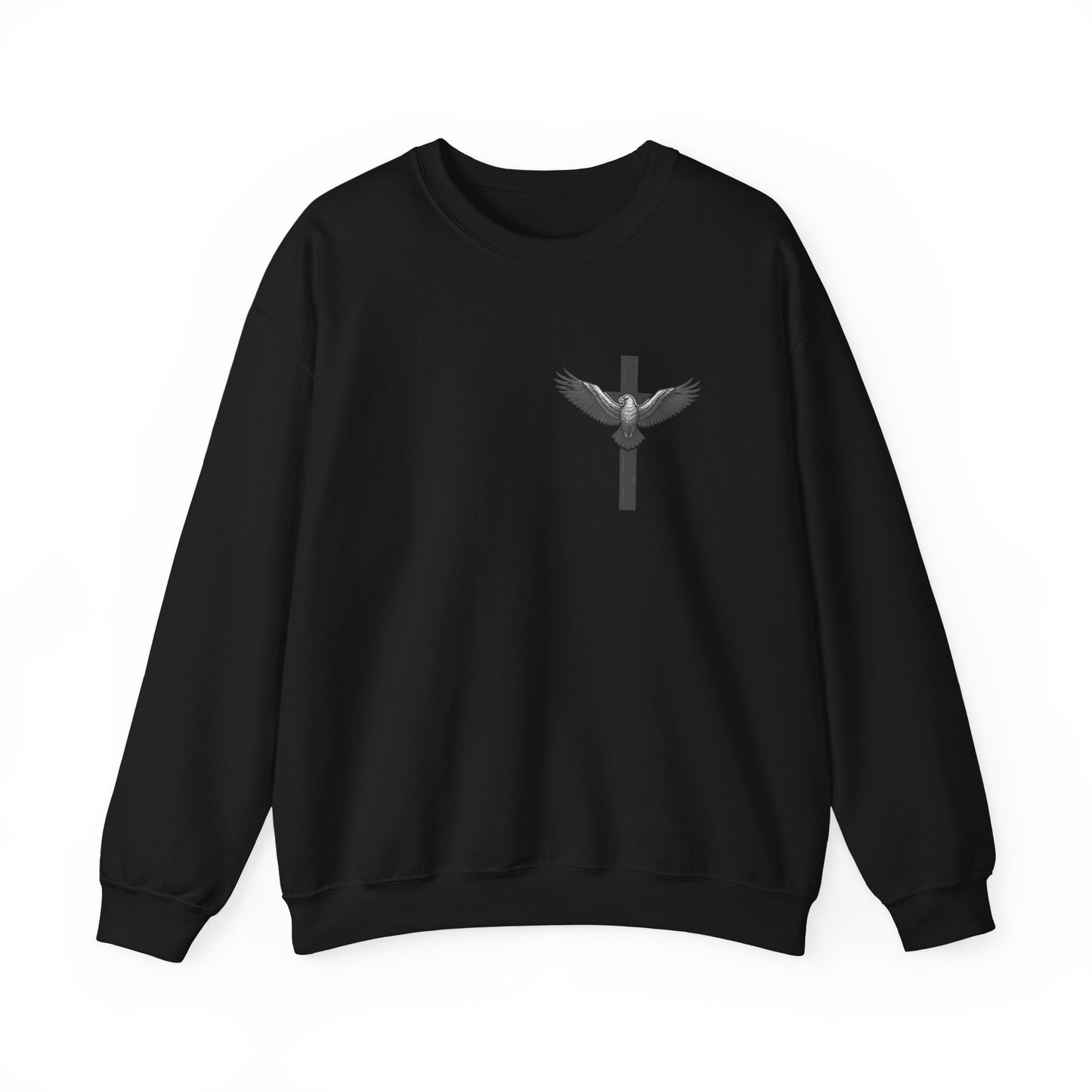 Under His Wings Men’s Christian Crew Neck Sweatshirt – Psalm 91:4 Faith Apparel for Men