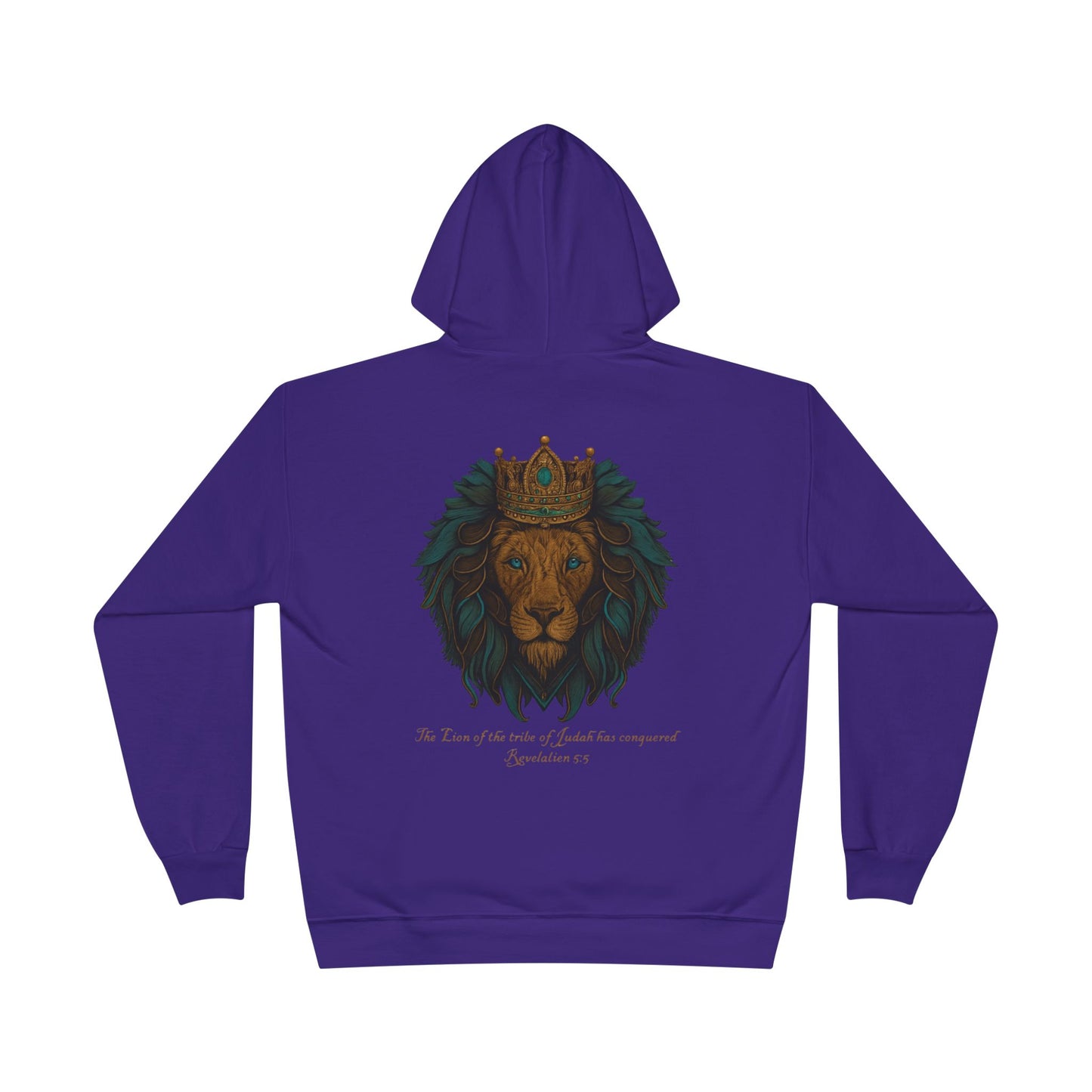 Lion of Judah Christian Hooded Sweatshirt – Unisex Faith Hoodie with Cross & Revelation 5:5 Design