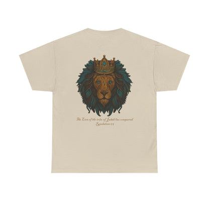 Lion of Judah Christian T-Shirt – Unisex Considered Cross Faith Tee | Revelation 5:5 | Gather & Co. LLC
