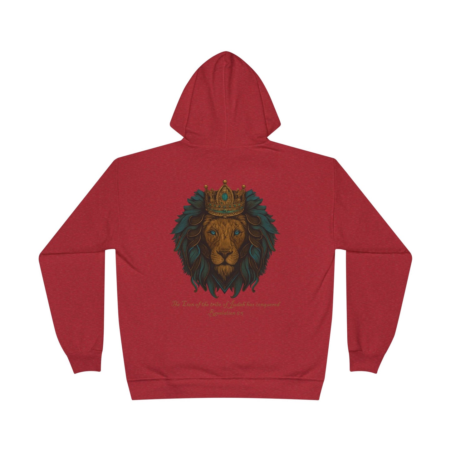 Lion of Judah Christian Hooded Sweatshirt – Unisex Faith Hoodie with Cross & Revelation 5:5 Design
