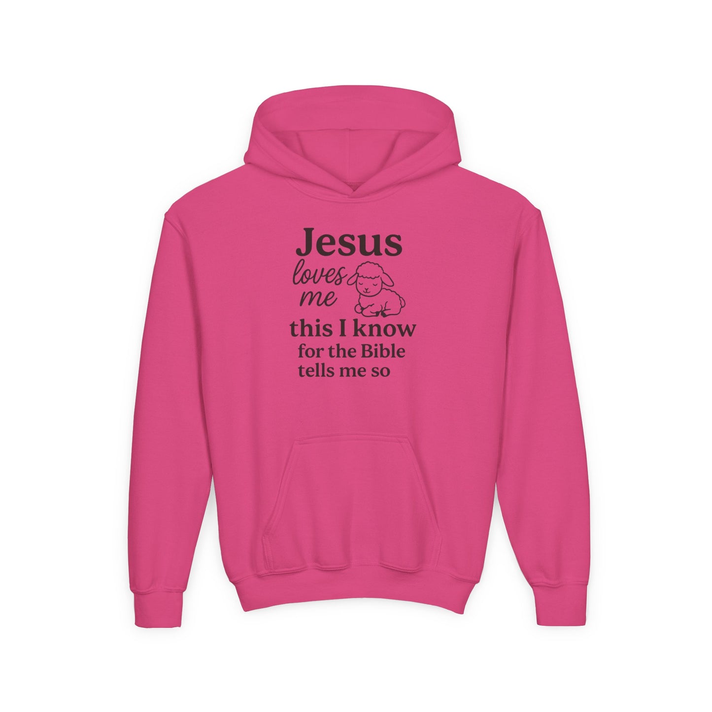 Jesus Loves Me Youth Hoodie - Faith Inspired Sweatshirt for Kids, Christian Gift, Religious Apparel, Cute Hoodie, Bible Verse Clothing