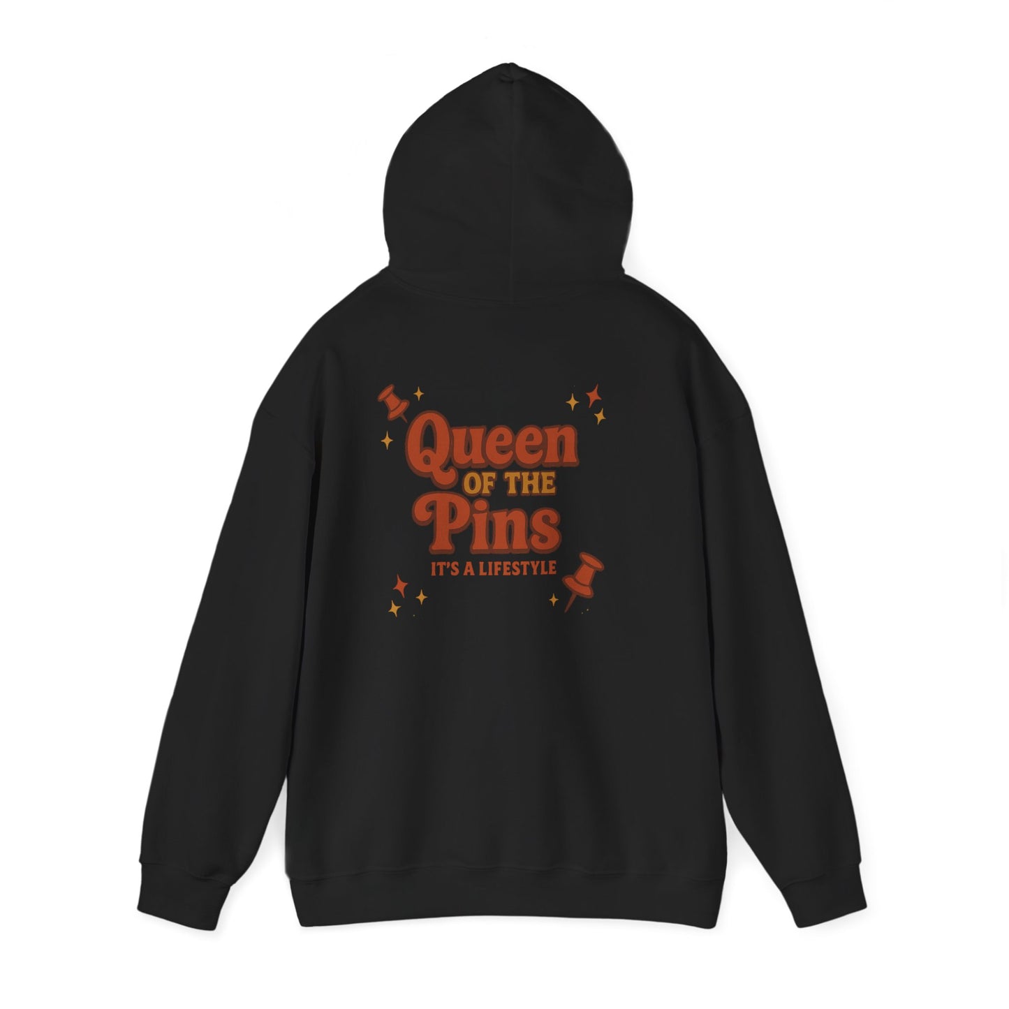 Pins Hoodie — “It’s a Pin Thing” / “Queen of the Pins” Retro Pin-Collecting Pullover