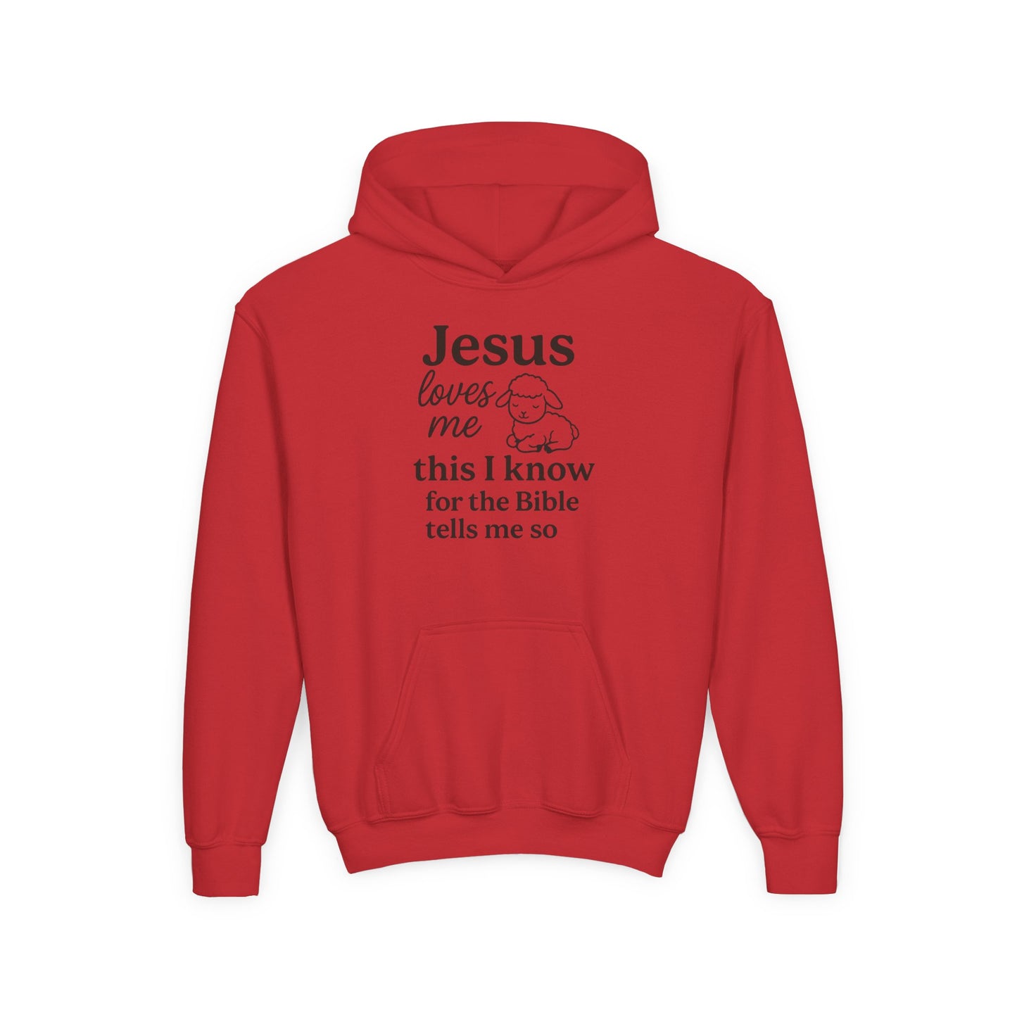 Jesus Loves Me Youth Hoodie - Faith Inspired Sweatshirt for Kids, Christian Gift, Religious Apparel, Cute Hoodie, Bible Verse Clothing