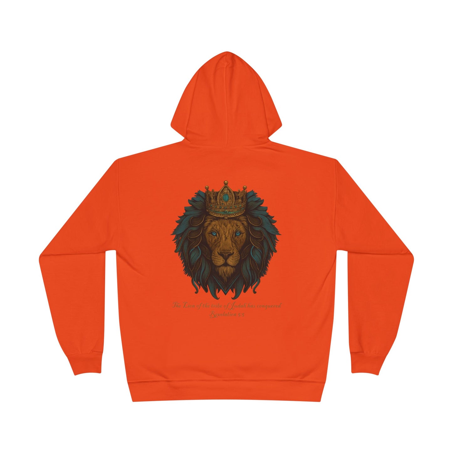 Lion of Judah Christian Hooded Sweatshirt – Unisex Faith Hoodie with Cross & Revelation 5:5 Design