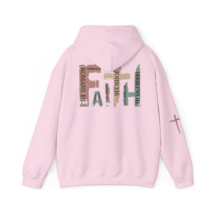 FAITH Christian Hoodie – Cross + Scripture Design | Gather & Co. LLC