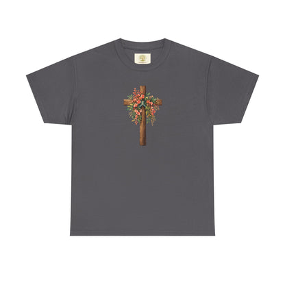 Let Everything That Has Breath Praise the Lord – Christian Floral Cross T-Shirt (Psalm 150:6)