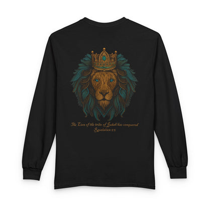 Lion of Judah Long Sleeve Christian T-Shirt | Unisex Faith Apparel – Gather & Co. LLC