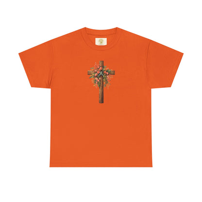 Let Everything That Has Breath Praise the Lord – Christian Floral Cross T-Shirt (Psalm 150:6)