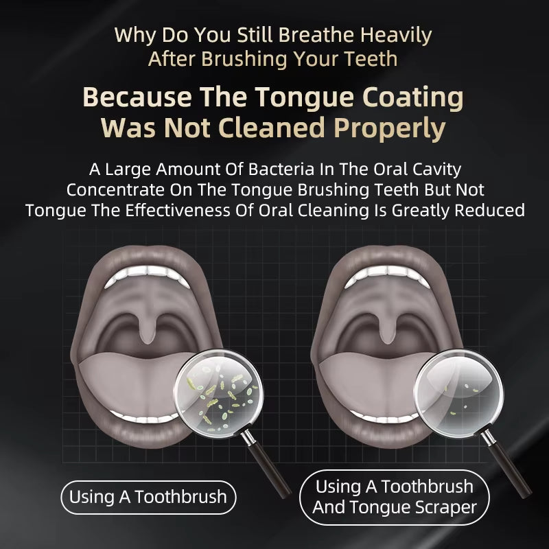 “Men’s Black Tongue Scraper – Oral Hygiene Tool for Fresh Breath & Daily Cleaning”