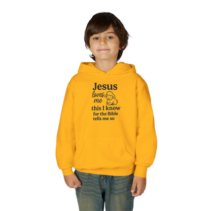 Jesus Loves Me Youth Hoodie - Faith Inspired Sweatshirt for Kids, Christian Gift, Religious Apparel, Cute Hoodie, Bible Verse Clothing