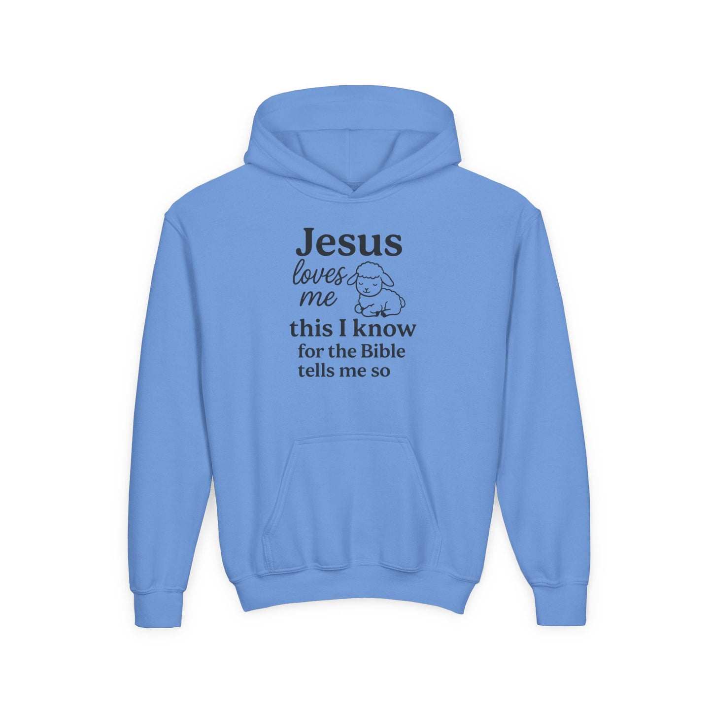 Jesus Loves Me Youth Hoodie - Faith Inspired Sweatshirt for Kids, Christian Gift, Religious Apparel, Cute Hoodie, Bible Verse Clothing