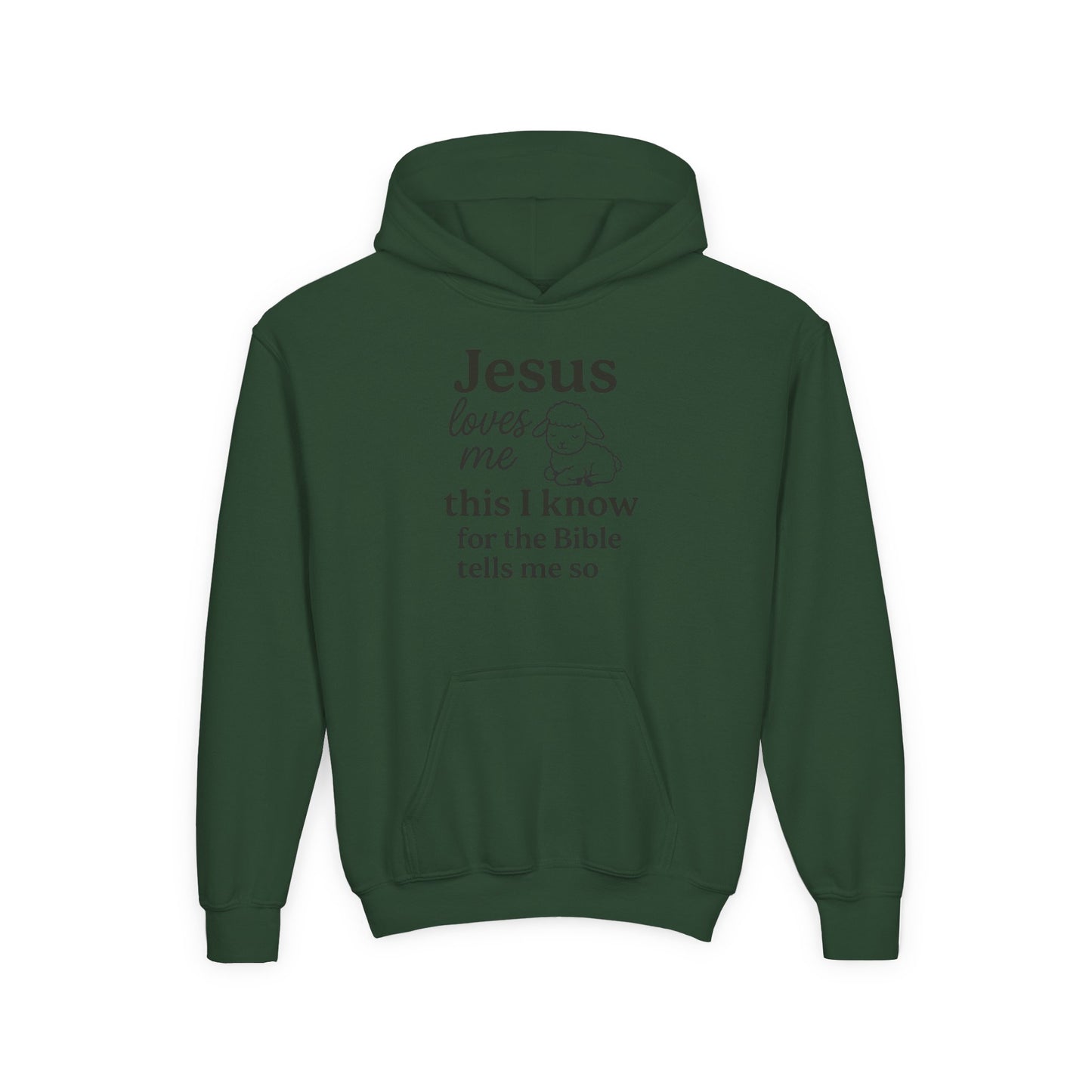 Jesus Loves Me Youth Hoodie - Faith Inspired Sweatshirt for Kids, Christian Gift, Religious Apparel, Cute Hoodie, Bible Verse Clothing