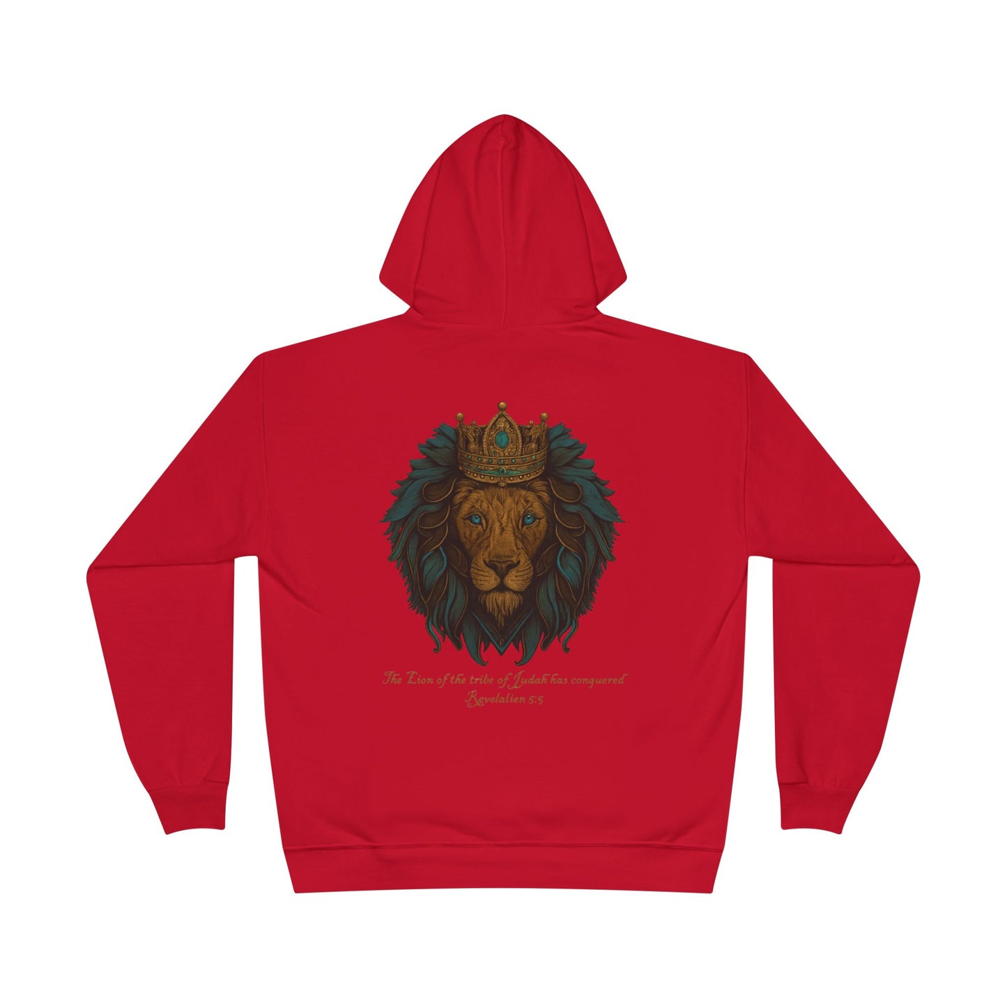 Lion of Judah Christian Hooded Sweatshirt – Unisex Faith Hoodie with Cross & Revelation 5:5 Design
