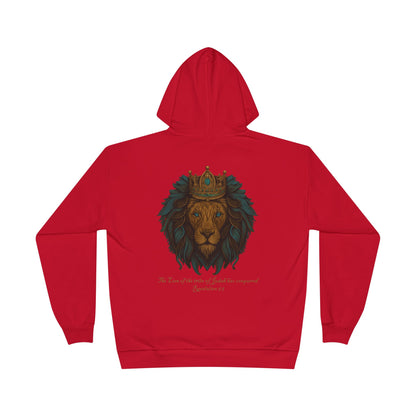 Lion of Judah Christian Hooded Sweatshirt – Unisex Faith Hoodie with Cross & Revelation 5:5 Design