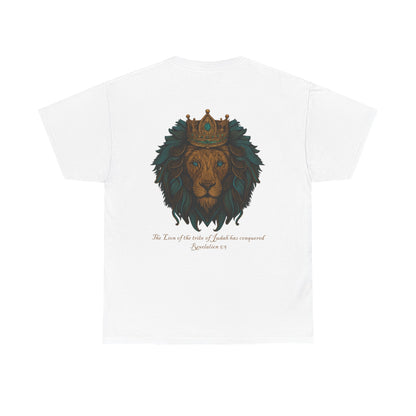 Lion of Judah Christian T-Shirt – Unisex Considered Cross Faith Tee | Revelation 5:5 | Gather & Co. LLC