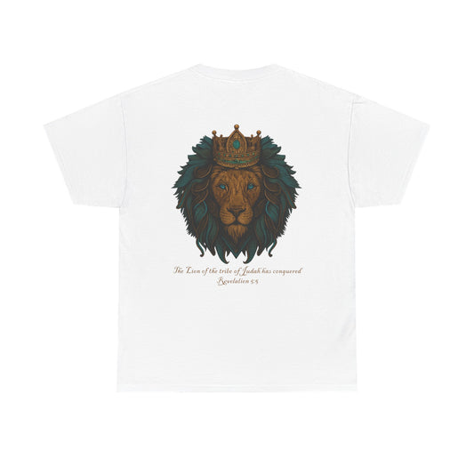 Lion of Judah Christian T-Shirt – Unisex Considered Cross Faith Tee | Revelation 5:5 | Gather & Co. LLC