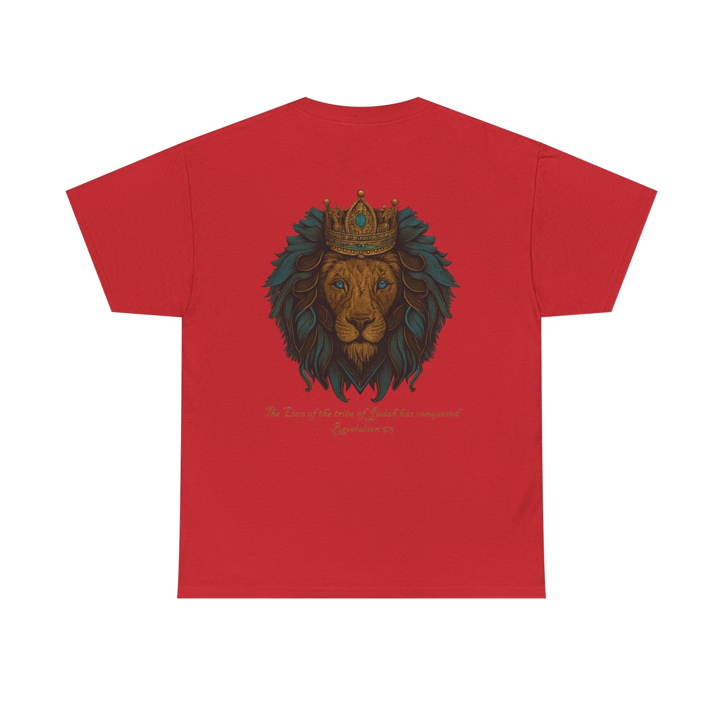 Lion of Judah Christian T-Shirt – Unisex Considered Cross Faith Tee | Revelation 5:5 | Gather & Co. LLC