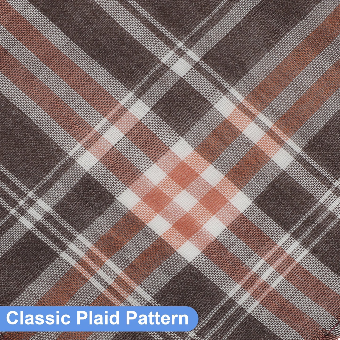 12Pcs Classic Plaid Handkerchiefs for Men,  Soft Cotton Hankies, 14''X14'' Square Pocket