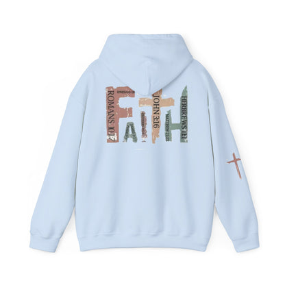 FAITH Christian Hoodie – Cross + Scripture Design | Gather & Co. LLC
