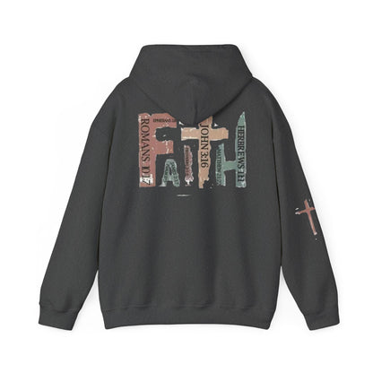 FAITH Christian Hoodie – Cross + Scripture Design | Gather & Co. LLC