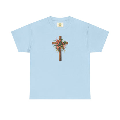 Let Everything That Has Breath Praise the Lord – Christian Floral Cross T-Shirt (Psalm 150:6)