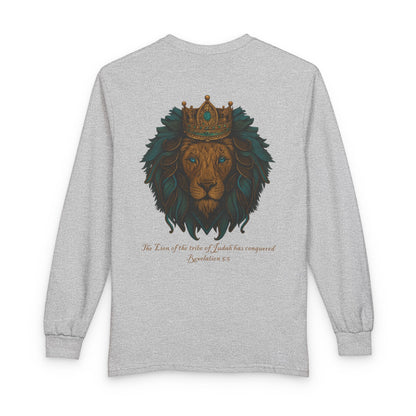 Lion of Judah Long Sleeve Christian T-Shirt | Unisex Faith Apparel – Gather & Co. LLC
