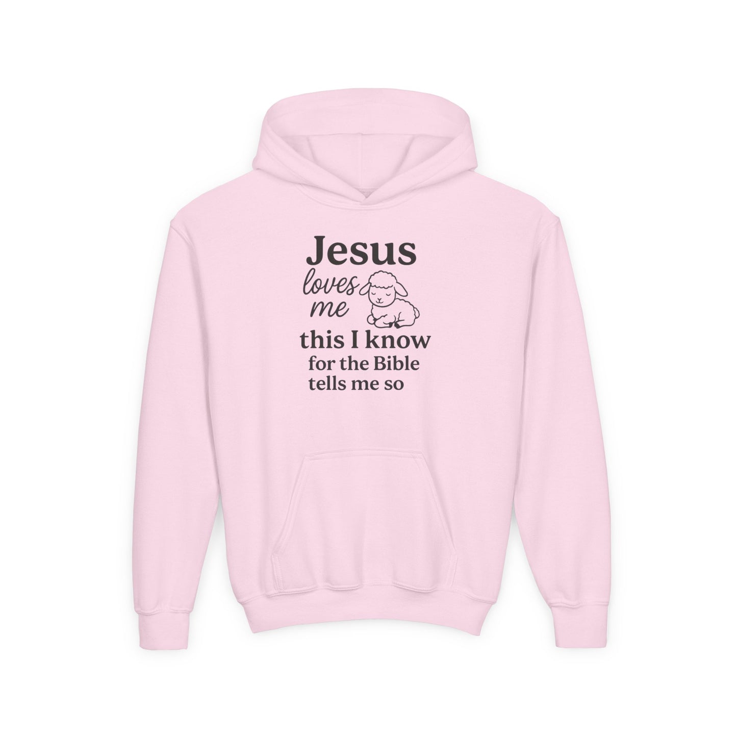 Jesus Loves Me Youth Hoodie - Faith Inspired Sweatshirt for Kids, Christian Gift, Religious Apparel, Cute Hoodie, Bible Verse Clothing