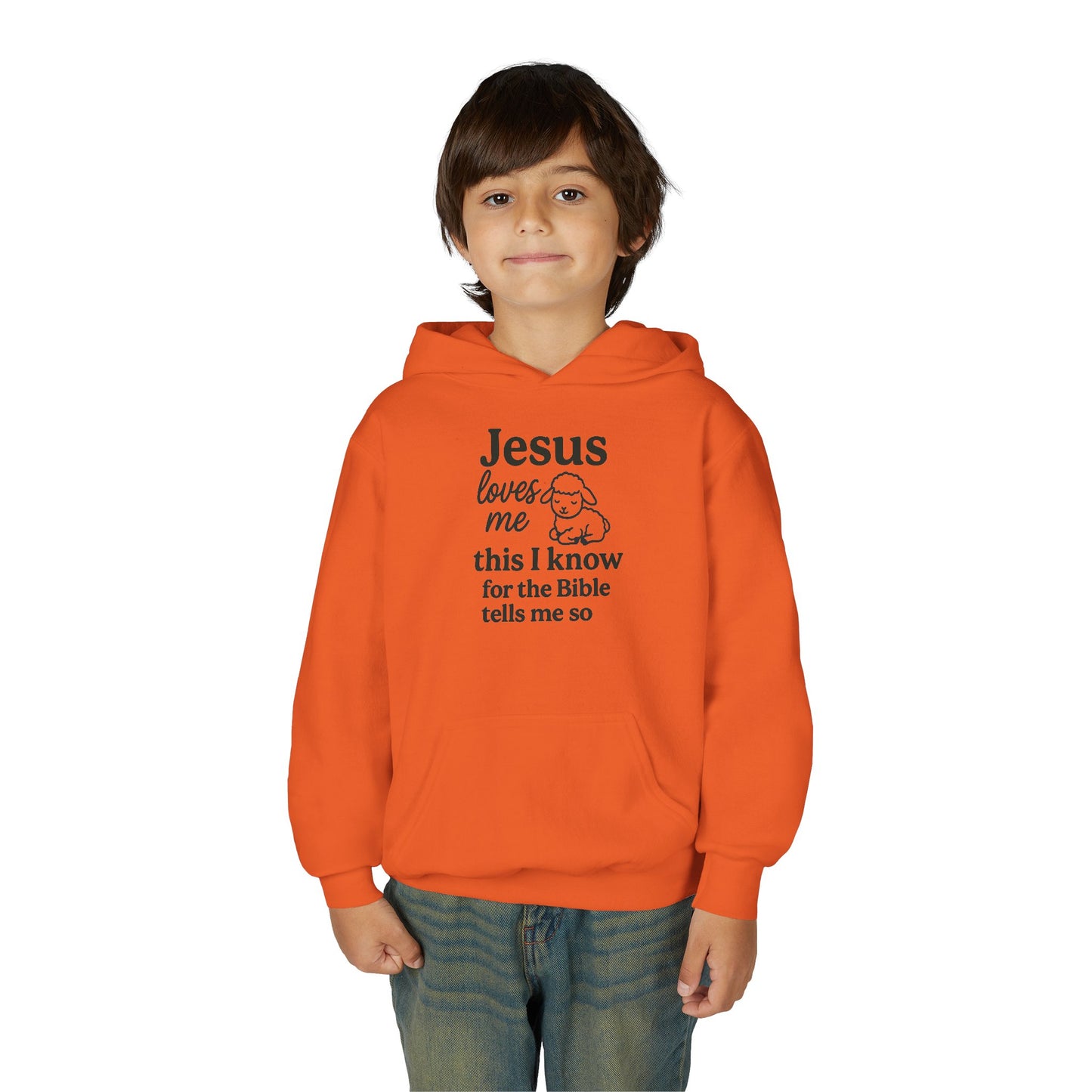 Jesus Loves Me Youth Hoodie - Faith Inspired Sweatshirt for Kids, Christian Gift, Religious Apparel, Cute Hoodie, Bible Verse Clothing