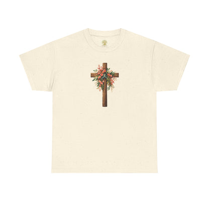 Let Everything That Has Breath Praise the Lord – Christian Floral Cross T-Shirt (Psalm 150:6)