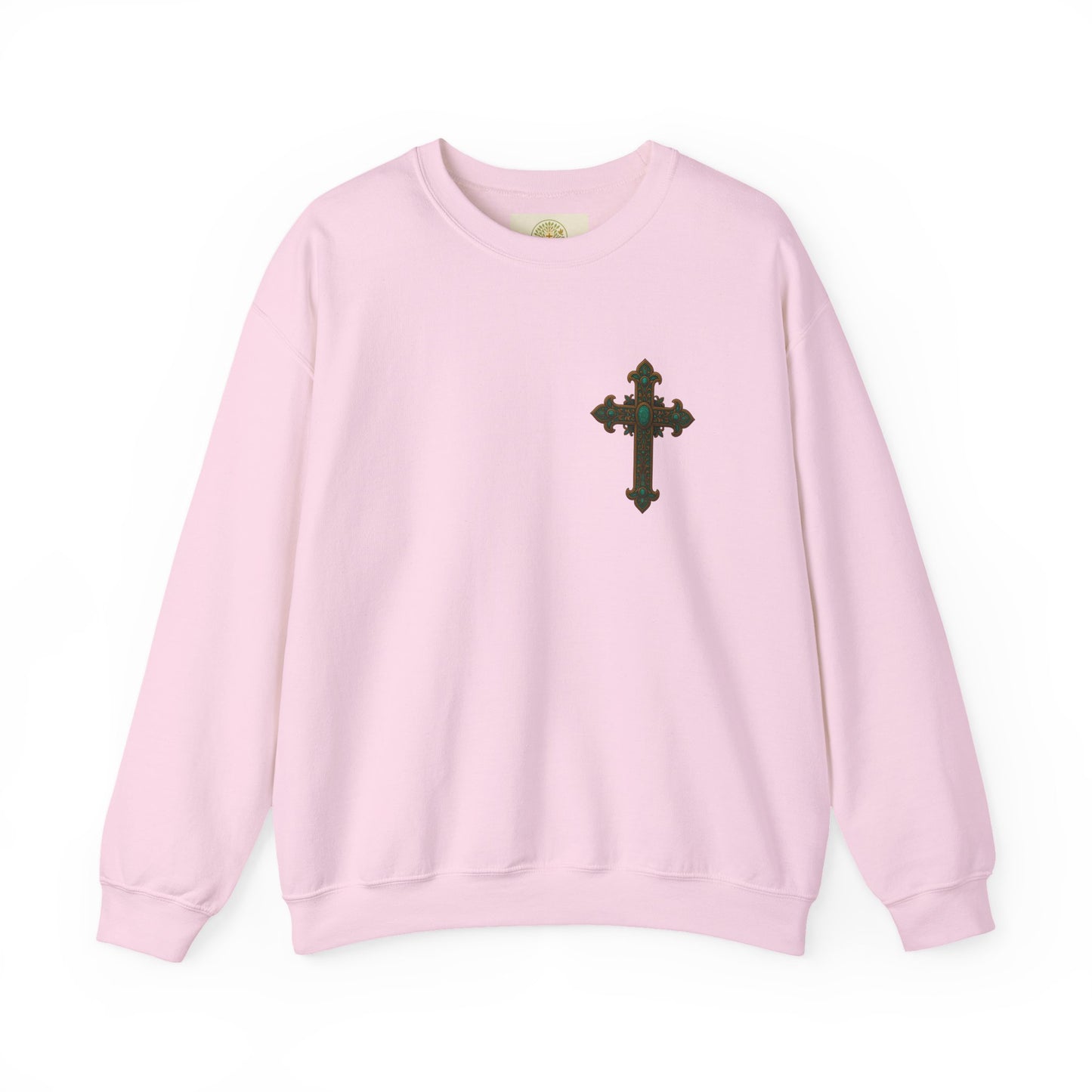 Lion of Judah Christian Crew Neck Sweatshirt – Unisex Faith Sweatshirt with Cross & Revelation 5:5 Back Design