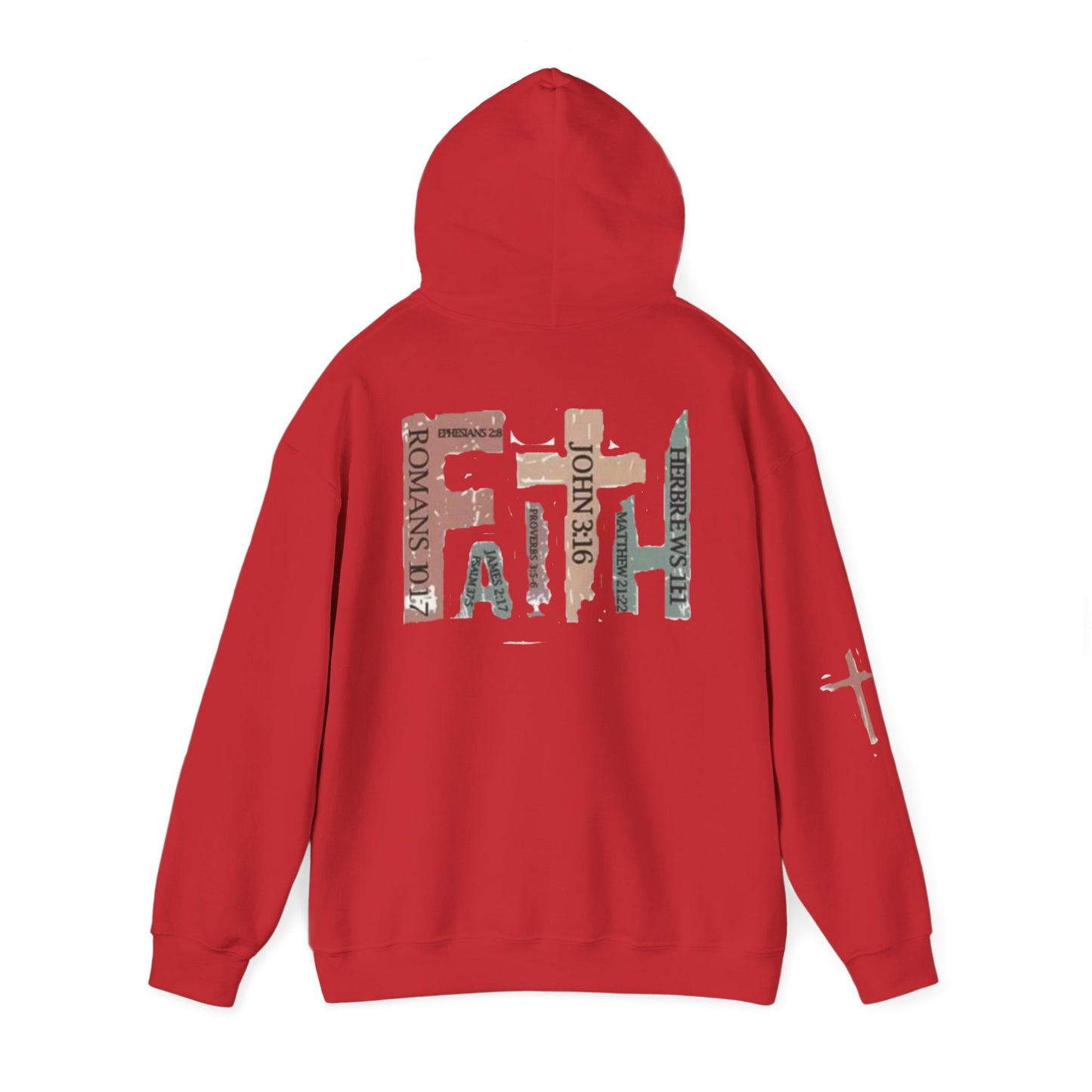 FAITH Christian Hoodie – Cross + Scripture Design | Gather & Co. LLC