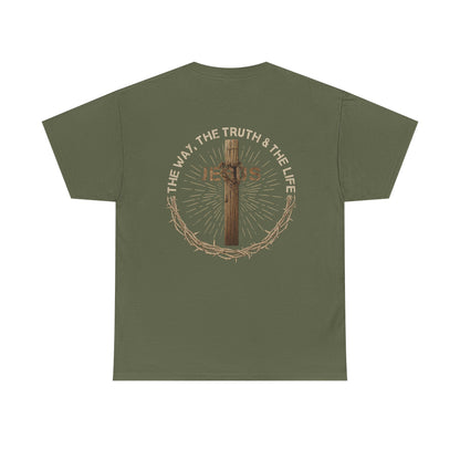 Jesus Cross Tee — "The Way The Truth The Life" Christian Faith T-Shirt