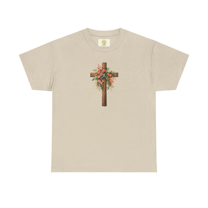 Let Everything That Has Breath Praise the Lord – Christian Floral Cross T-Shirt (Psalm 150:6)