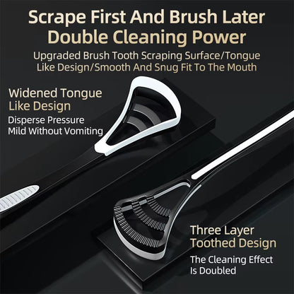 “Men’s Black Tongue Scraper – Oral Hygiene Tool for Fresh Breath & Daily Cleaning”