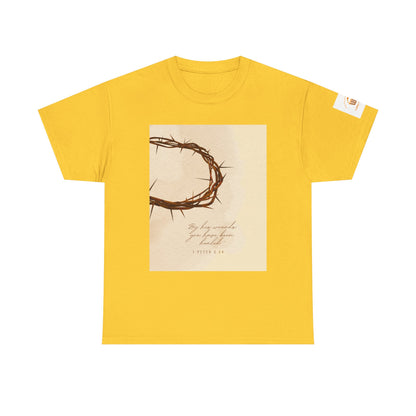 By His Wounds Tee -  Isaiah 53:5 Inspired Christian Shirt