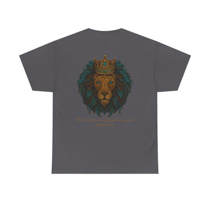 Lion of Judah Christian T-Shirt – Unisex Considered Cross Faith Tee | Revelation 5:5 | Gather & Co. LLC