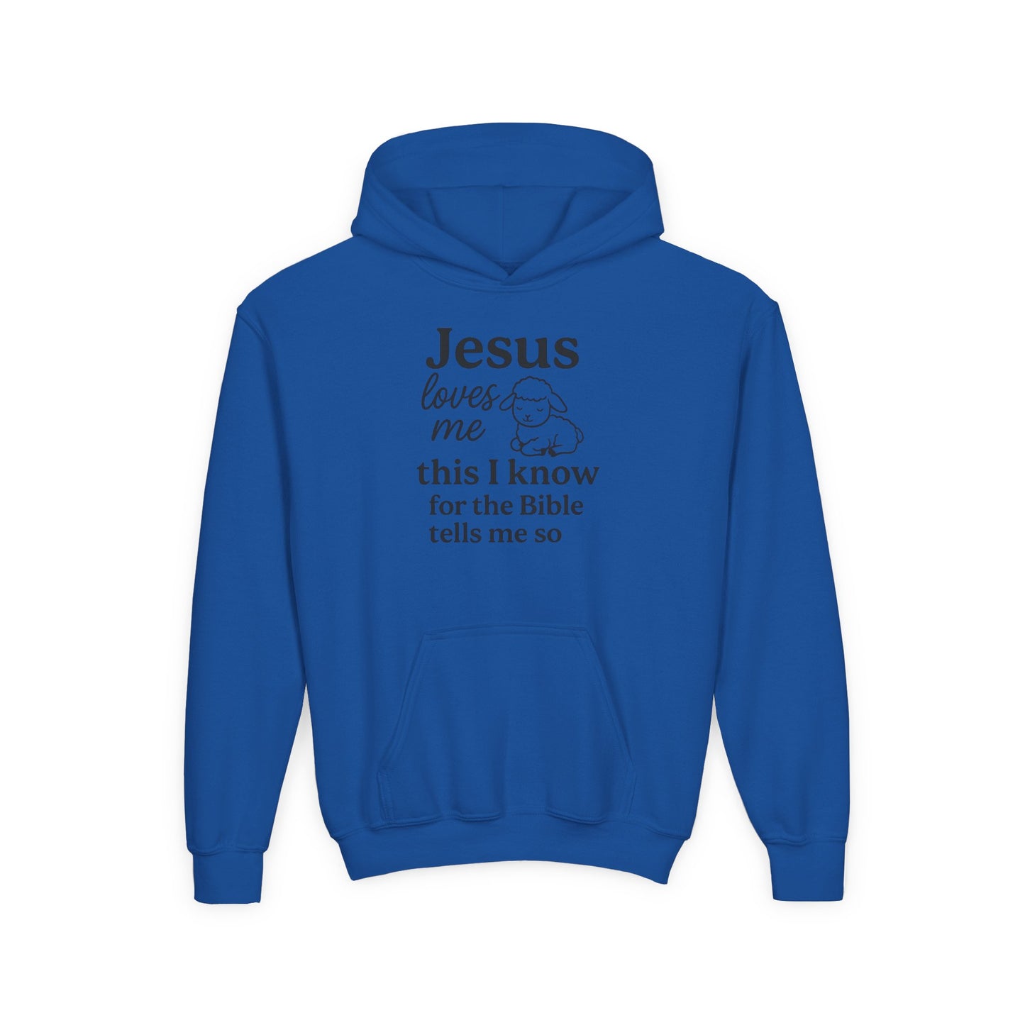 Jesus Loves Me Youth Hoodie - Faith Inspired Sweatshirt for Kids, Christian Gift, Religious Apparel, Cute Hoodie, Bible Verse Clothing