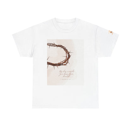 By His Wounds Tee -  Isaiah 53:5 Inspired Christian Shirt