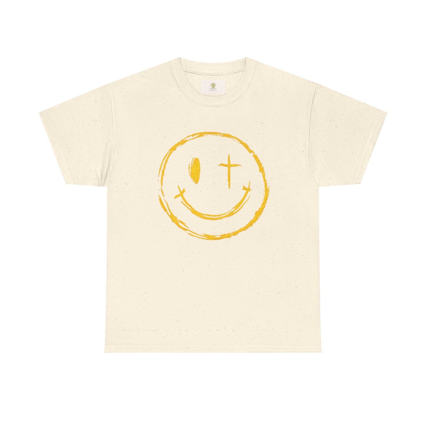 Christian T-Shirt — Yellow ‘Jesus Saves’ Halo Smiley Tee